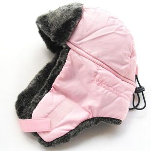 冬季女童帽子柔软空气棉休闲是儿童雷锋帽棉帽温暖粉色小童宝宝帽