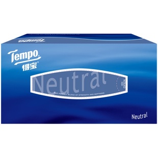 Tempo得宝纸巾盒装抽纸硬盒抽纸餐巾纸面巾纸盒装抽纸巾90抽4盒
