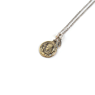 日本AMP JAPAN 有趣女孩铜牌手工笑脸项链日本制11AD-891