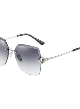 墨镜无框水晶多边形复古风太阳镜