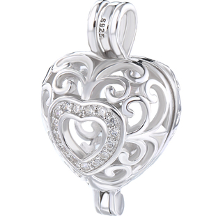 925纯银香囊球吊坠空托珍珠网兜diy配件灯笼球笼镂空香丸球吊坠托