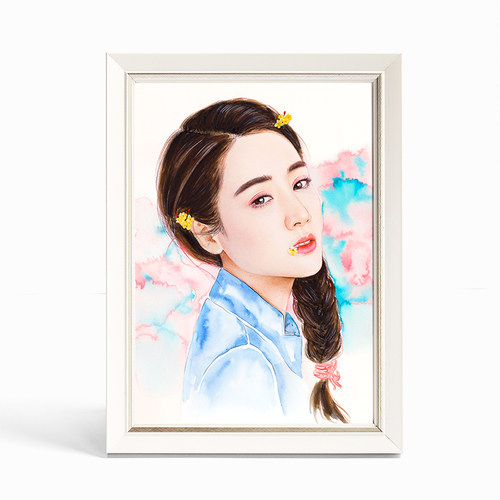 手绘肖像画水彩画像定制真人画人物画素描头像画宠物水彩代画原创