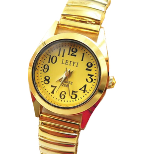 正品中老年手表老人表大数字防水女表男士钢带情侣石英表大数字表