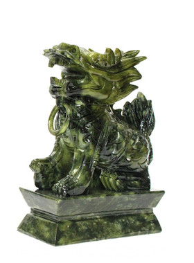 青玉黄玉天然玉石麒麟摆件一对风水玉其林招财纳财玄关门口卧室
