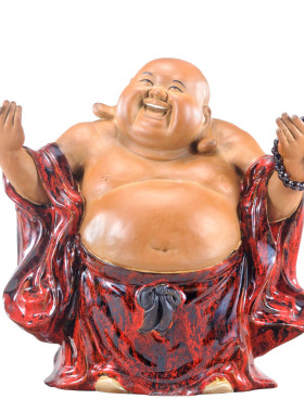 石湾陶瓷工艺酒柜门招财弥勒摆件