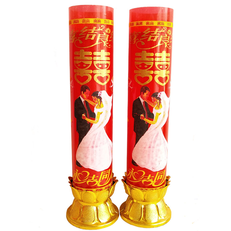 LED龙凤结婚喜庆红色闪烁蜡烛灯