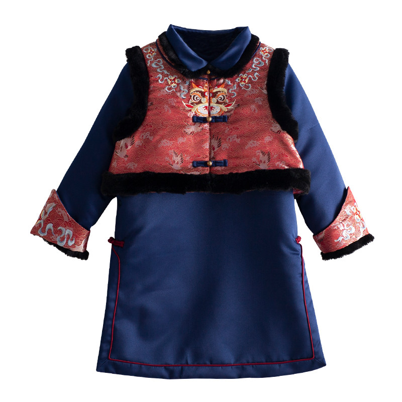 拜年服宝宝男童加棉马甲唐装