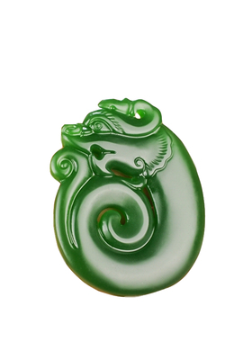 玉石匠和田玉碧玉仿古生肖龙吊坠霸气龙牌玉坠玉龙男女款玉佩挂件