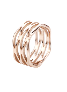 不掉色钛钢关节女日韩镂空戒指