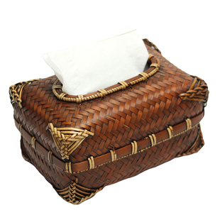 纯手工紫竹复古编织纸巾盒抽纸盒名宿茶室客厅纸巾盒复古中式茶道