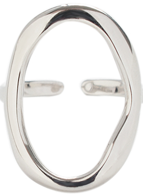 无怯纯银大椭圆缕空女显瘦戒指