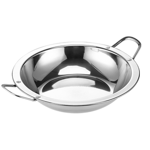 特厚不锈钢干锅锅仔平底双耳浅火锅盆酸菜鱼小龙虾肉蟹煲专用浅锅