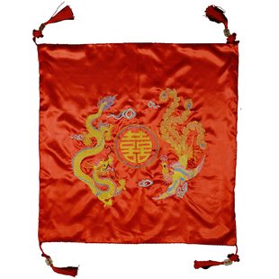 红盖头新娘绸缎中式结婚礼秀禾刺绣蒙头纱不掉色纯棉女方出嫁喜帕