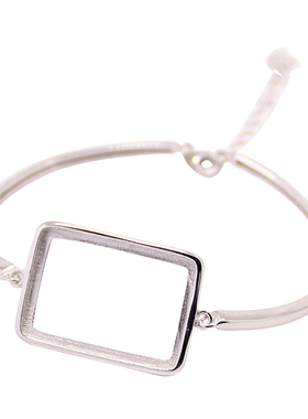 diy时尚风蜜蜡松石18*26纯银手镯