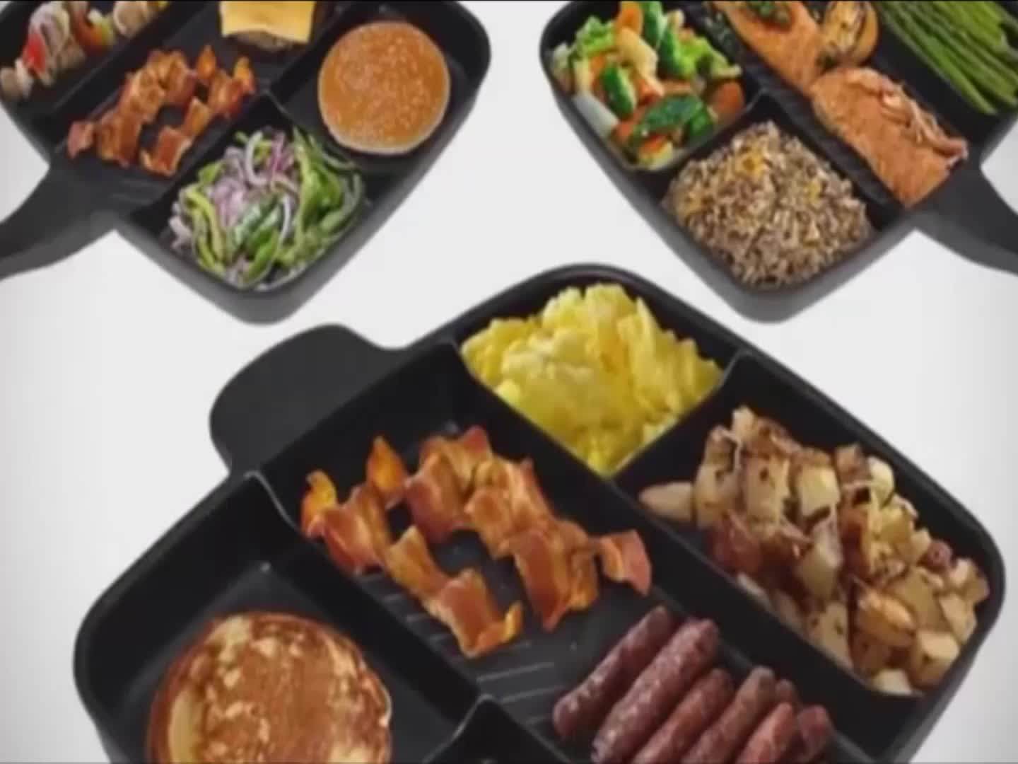 As Seen On Tv Huochu Non Stick Aluminium Cookware Grill Pan Multifunction Divided Frying Pan