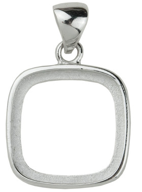 圆角方形电金蜜蜡绿松14*14空托