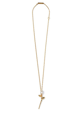 街拍纯银立体玫瑰花植物毛衣链