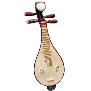 梵巢牌LQ01成人初学柳琴乐器红色硬木材质金属品梧桐木面板雕骨花