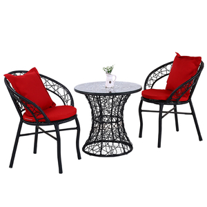 仿藤椅乱传三件套户外家具阳台桌椅庭院卧室椅子小茶几咖啡色椅子