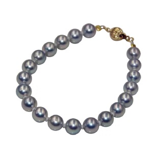 香槟淡金日本akoya珍珠手链 天然海水珍珠手链 优雅 正圆