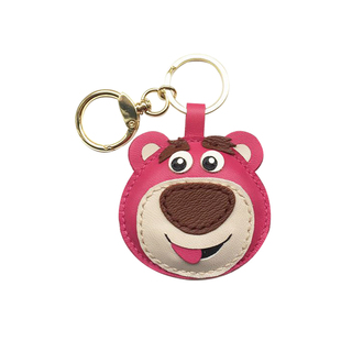 新品纯手工卡通草莓公仔小熊牛皮汽车钥匙扣奢侈包包挂件创意礼品