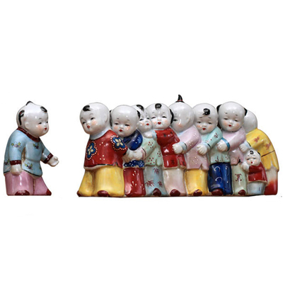 景德镇雕塑粉彩手绘婚庆礼品摆件