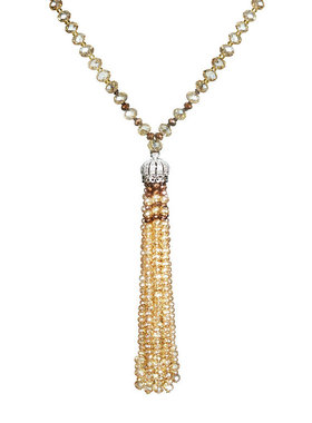 流苏长款百搭秋冬水晶挂件项链