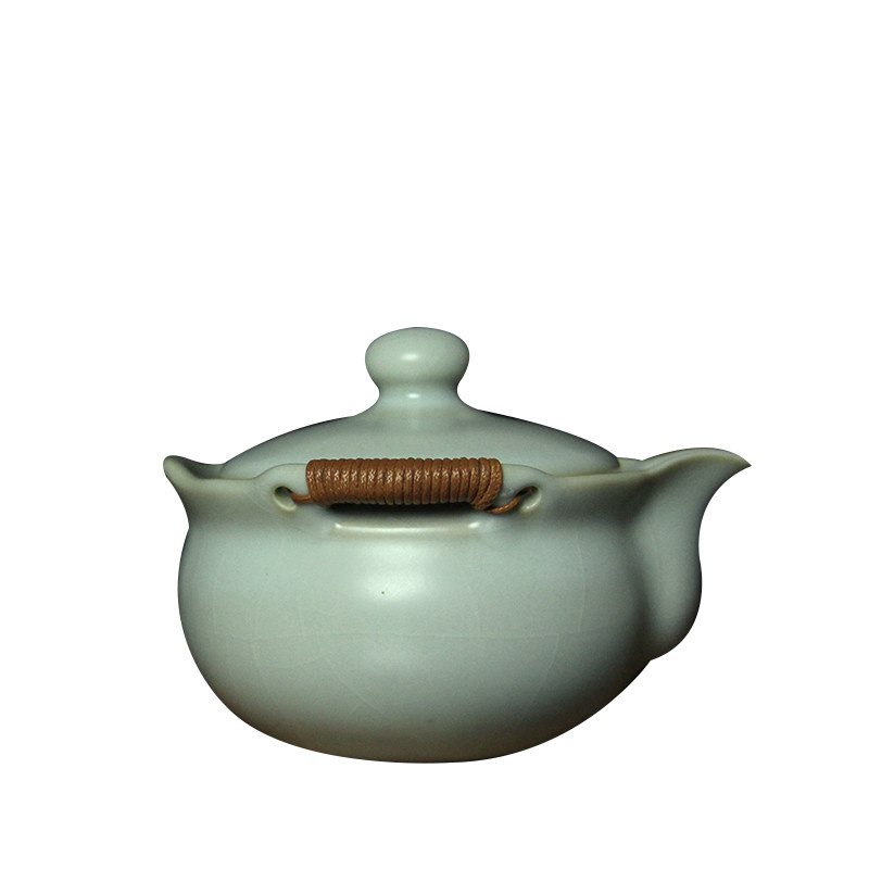正品柏采窑天青色侧壶功夫茶具