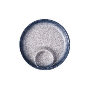 日式家用饺子盘陶瓷餐具带醋碟圆形创意凉菜烤肉鱼盘复古寿司菜盘