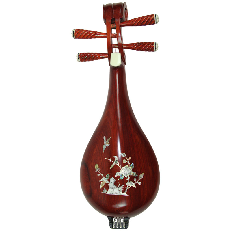 厂家促销专业初学考级演奏用琴红檀木贝雕柳琴乐器赠配件拨片弦盒