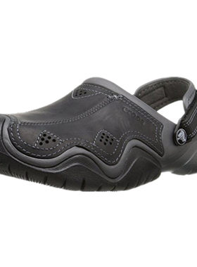 crocs真皮休闲风包头夏季凉鞋