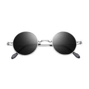 纯钛太子镜太阳眼镜圆形墨镜溥仪民国女平光小圆框镜复古男潮阿炳