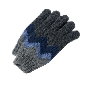 出口日本羊仔毛加绒加厚羊毛保暖男士毛线手套秋冬五指男款学院风