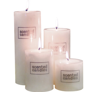 批发直径7.5cm香薰蜡烛白色无烟去烟精油熏香大粗蜡烛燃烧72小时