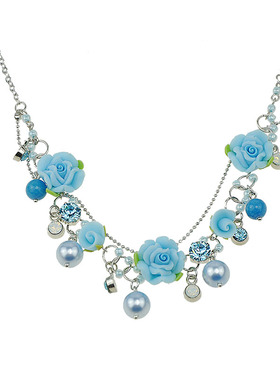 茵娜玫瑰花朵水晶珍珠女小众设计