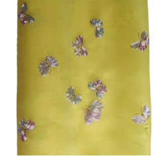 精美真丝欧根纱绣花布料 手绣 旗袍裙子上衣刺绣面料2 随时更新