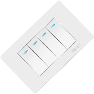 【二位四开】国际电工墙壁开关插座面板118型玉兰白四开双控开关