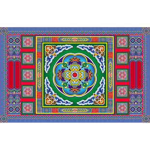 古建壁纸雕梁画栋房梁彩绘园林寺庙皇宫佛堂壁画壁布龙纹墙纸墙布