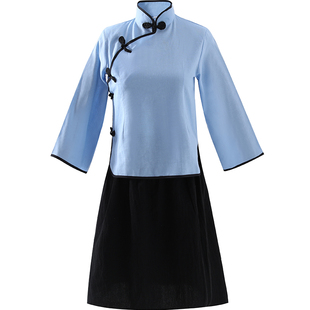 民国风复古女装五四青年班服合唱演出服装套装中山装男民国学生装