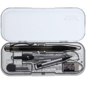 晨光圆规套装直尺三角板量角器铅芯套装考试制作绘画图尺子90807