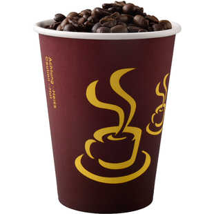 商吉加厚瓦楞纸杯奶茶杯热饮杯一次性咖啡杯水杯外带打包杯子带盖