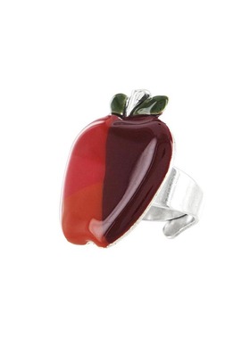 法国TARATATA珐琅彩绘红苹果戒指女圣诞节小众设计个性单身食指戒