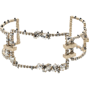 美国Alexis Bittar 水晶镶嵌超大方形连扣手链手镯女神明星范儿