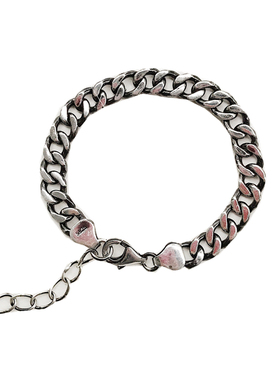 s925纯银日韩帅气复古做旧链条