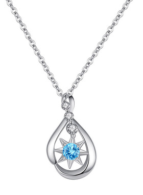 星芒项链女天然蓝纯银ins冷淡风