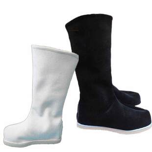 古装靴子表演出防滑底古风cos汉服鞋子男女中式婚鞋古代官兵布靴