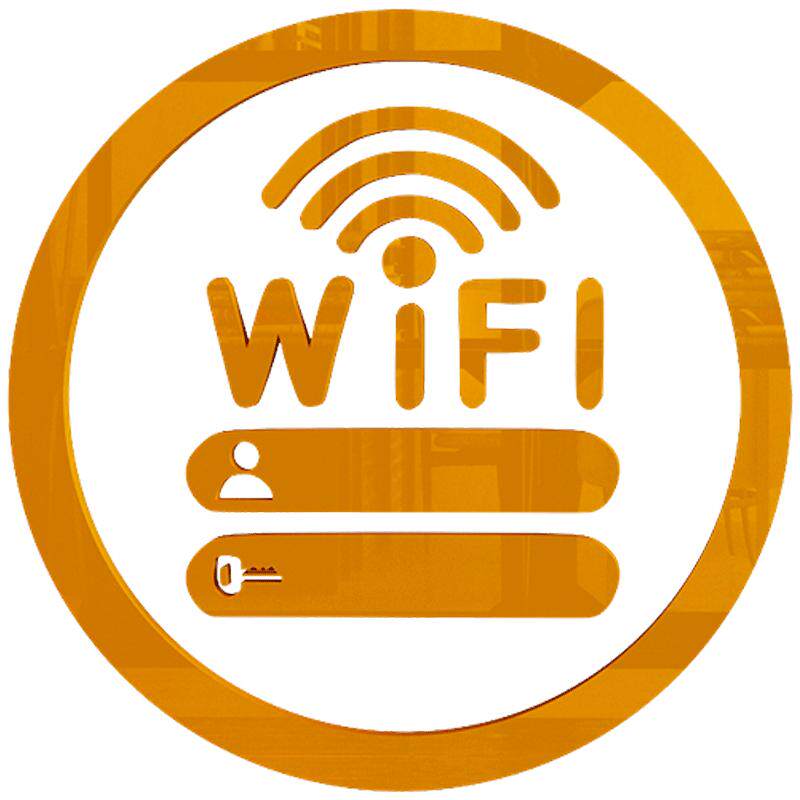 wifi提示牌图标3d立体墙壁贴纸咖啡店布置甜品奶茶收银吧台装饰画