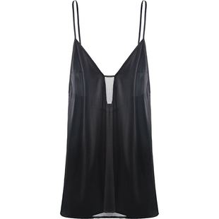 桑蚕丝性感睡裙女法式透明网纱吊带睡衣情调诱惑小黑裙简约薄款