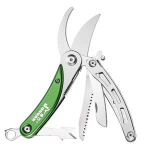 不锈钢多功能便携剪刀户外装备折叠式刀锯果枝剪子修花盆景工具