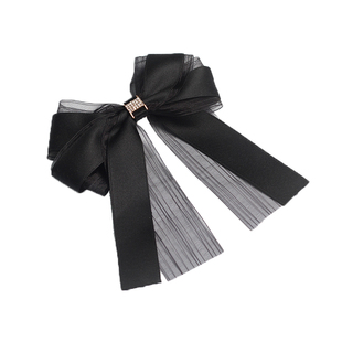 韩版手工大蝴蝶结蕾丝双层水钻扣唯美简约女士头饰发夹弹簧夹发饰